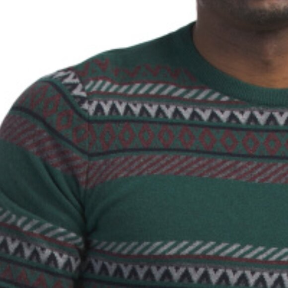 NEW BARBOUR 100% Wool Winter Fairisle Sweater Forest for men 864mn - Picture 3 of 4